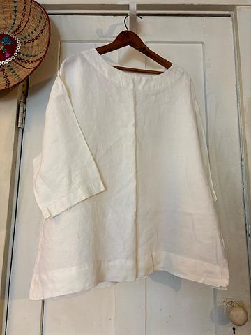 white linen shirt