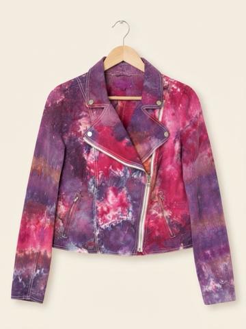 Ice Dyed Lou & Grey Linen Moto Jacket