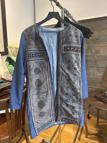 Indigo Hemp Long coat