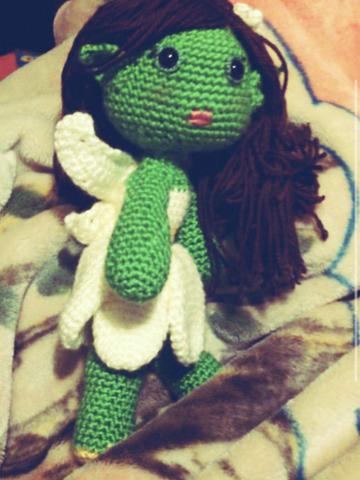Crochet green fairy