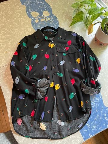 artist palette button down