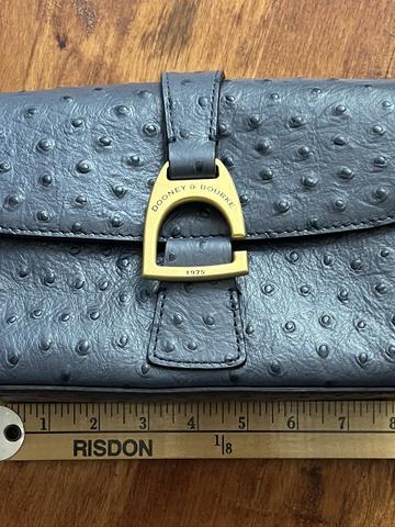 Dooney & Bourke Navy Kyra Ostrich Leather Crossbody