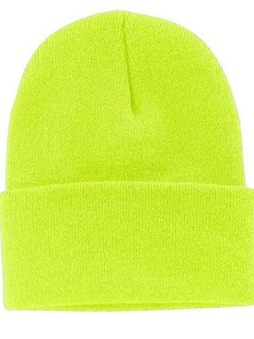 NWOT Neon Yellow Cuffed Beanie