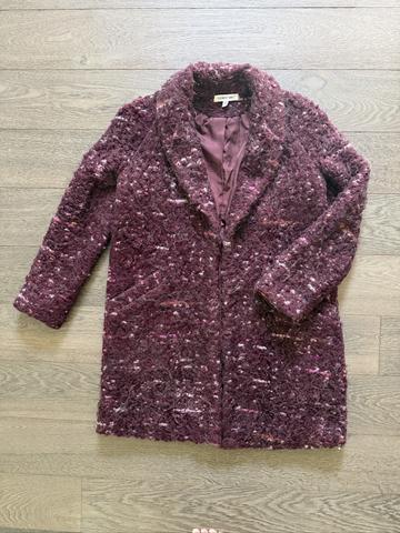 Wine burgandy boucle coat