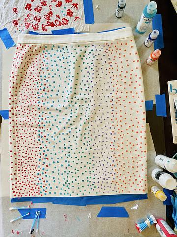 Hand painted  pencil skirt
