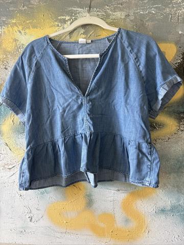 Chambray peplum top