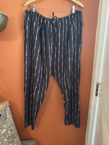 Striped Drawstring Pants - Roomy fit
