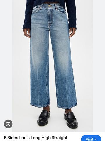 B SIDES Louis High Long Straight Jeans, Blue