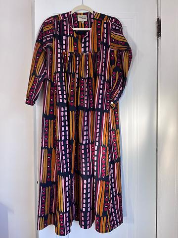 Poppy print long dress