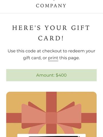 $400 Gift Card
