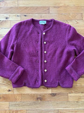 Boxy boiled wool cropped blazer