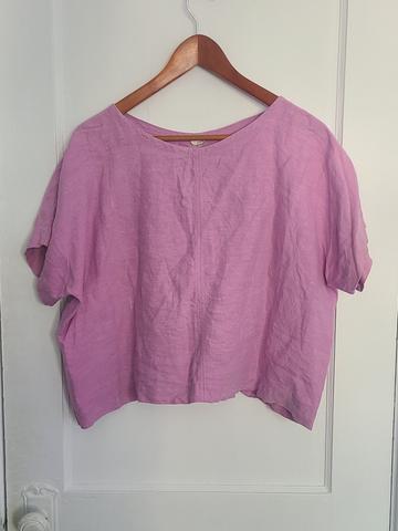 Short sleeve linen top
