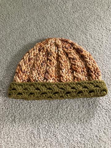 cabled crochet hat