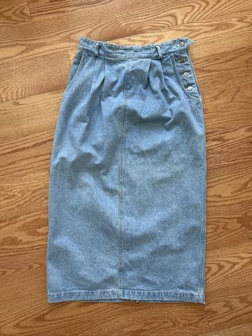 Denim midi skirt
