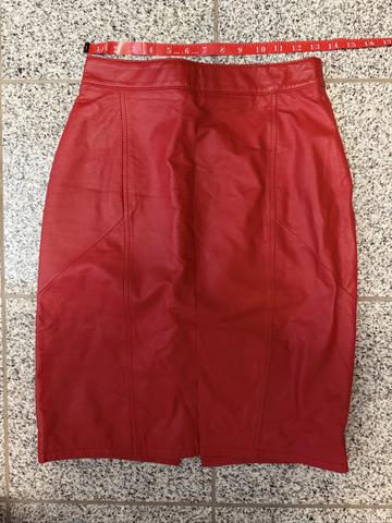 Vintage Red Leather Mini Skirt