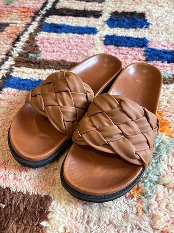 Braided Leather Slides