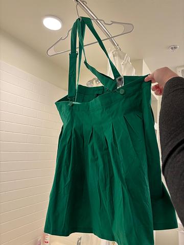 Pinafore skirt dress overalls jumper green Dangerfield  NWT
