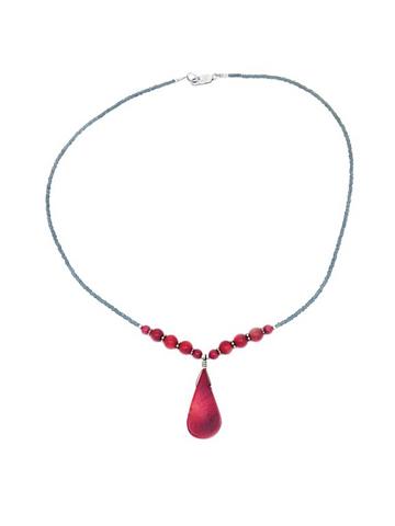 Red Coral Pendant Necklace