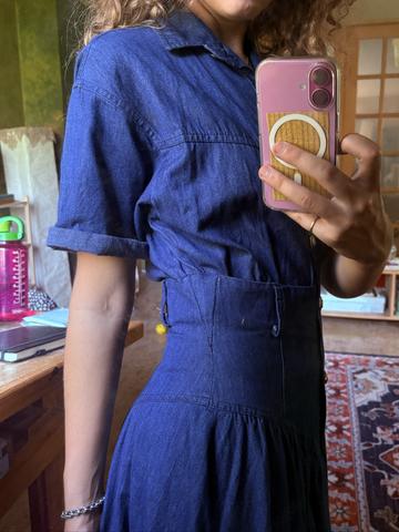 Drop Waist Denim Dress