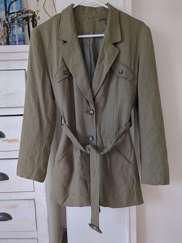 90's Belted Rayon Linen Blend