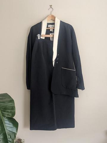 90s Karl Lagerfeld Tuxedo Suit Skirt Set