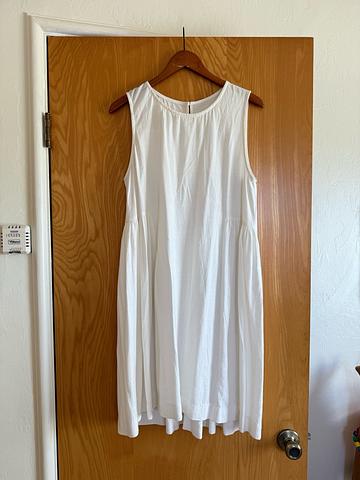 White pleat dress