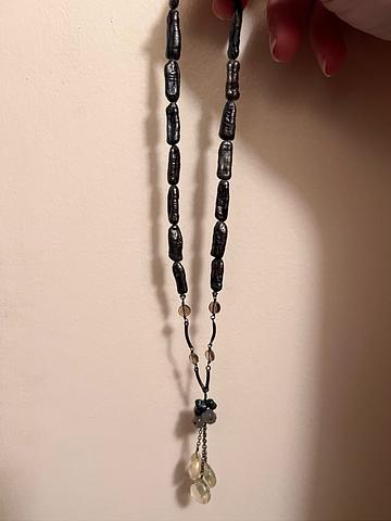 RAPZ Wirework beaded freshwater and crystal choker