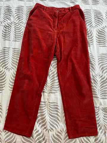 high-waisted corduroy pants