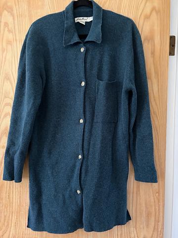 Blue jewel toned lambswool cardigan