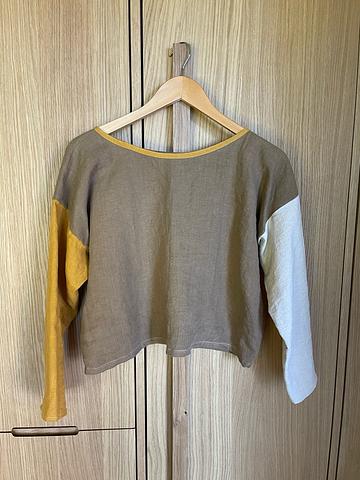 Linen Colorblock Top