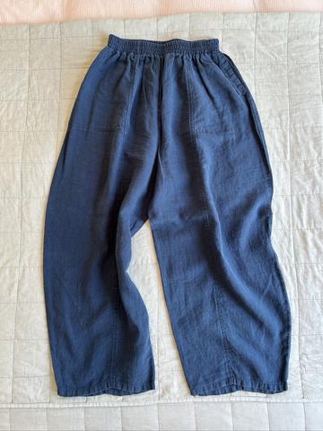 Abe Pants in Blue Linen