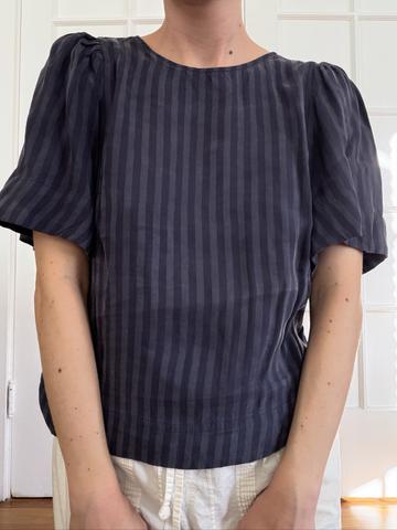 Striped Puff Sleeve Blouse