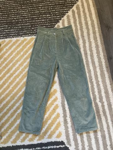 Song of Style high rise green corduroy pants