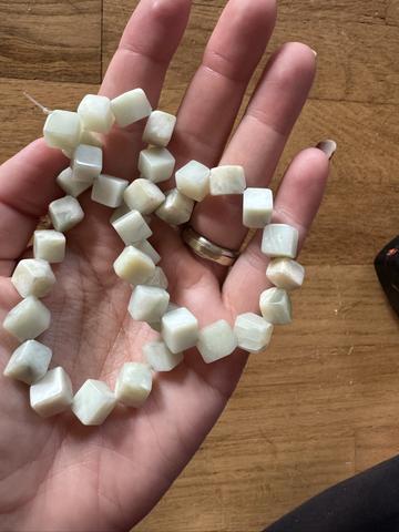 Pale green gemstone beads
