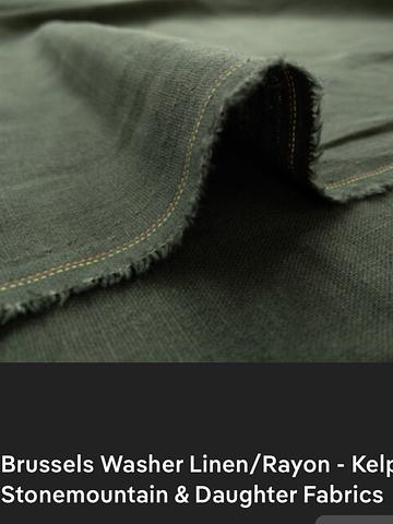 Brussels Washer Linen Rayon in Kelp