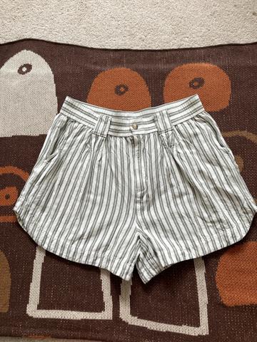 Striped Pleated Shorts