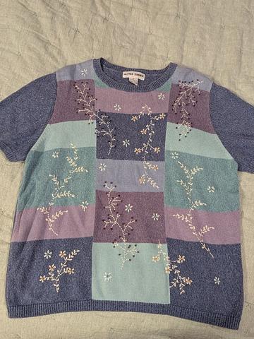 Embroidered sweater tee