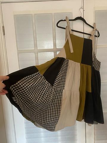 Linen patchwork dress