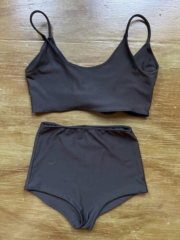 Black two-piece swimsuit
