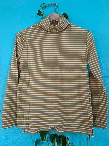 Tradlands Monty style yellow striped turtleneck