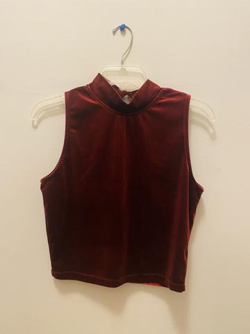 Maroon velvet top