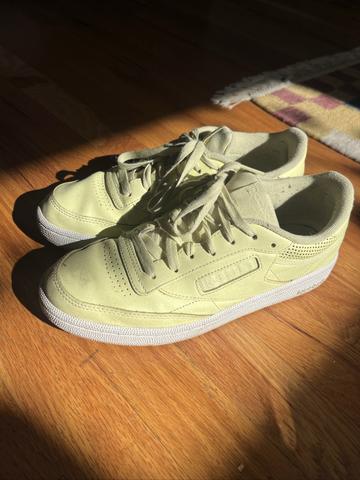 Classic sneakers, yellow leather