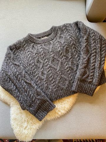 Cropped Cable Sweater