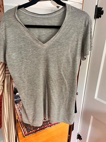 Gray v-neck tee