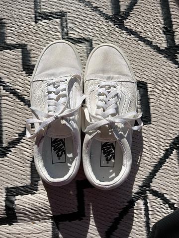 Old Skools, White Canvas with Gum Sole