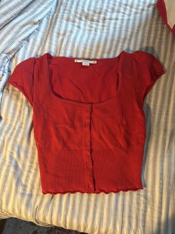 Red Knit Blouse