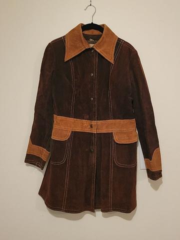 Suede brown leather jacket