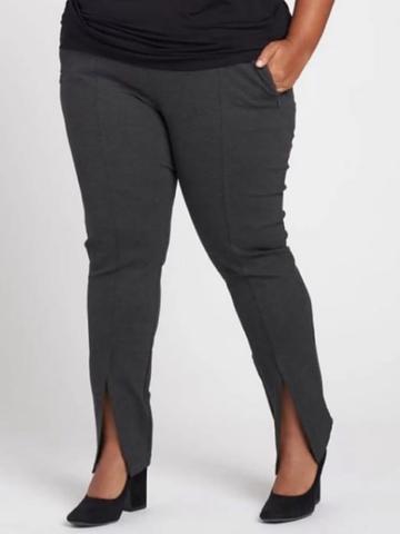 Flaunt Slit Signature Ponte Pants (Universal Standard - M 18-20 Black)