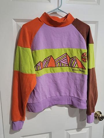 Eddie Bauer x Karla colorblocked crop sweatshirt L