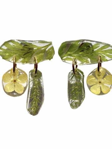 REAL pressed flower earrings